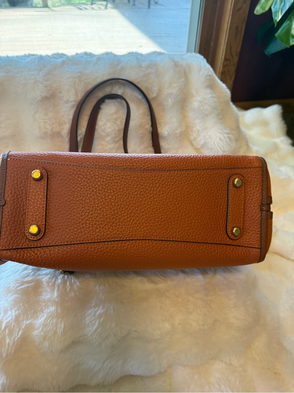 Coach Lori Bag Pebbled Leather Shoulder Bag in Cognac & Saddle Brown - Canyon - Picture 6 of 16